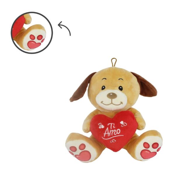 PELUCHE CANE CON CUORE 22CM - immagine 4