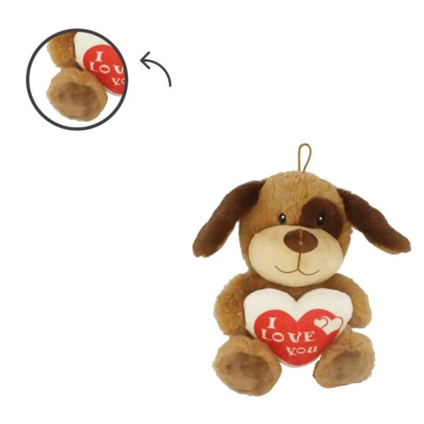 PELUCHE CANE CON CUORE 22CM - immagine 4