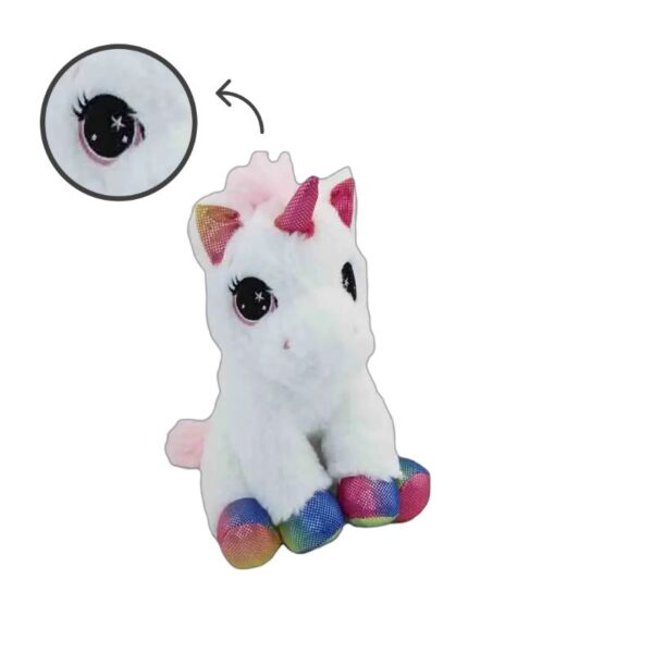 PELUCHE UNICORNO SEDUTO 22CM - immagine 2