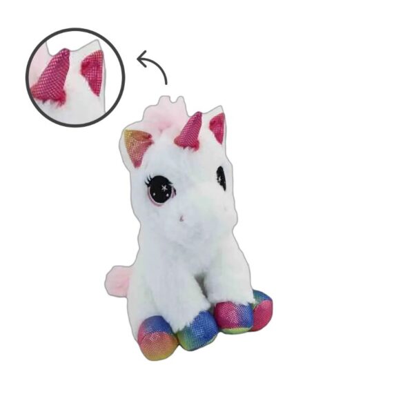 PELUCHE UNICORNO SEDUTO 22CM - immagine 3