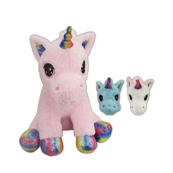 PELUCHE UNICORNO SEDUTO 55CM