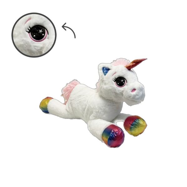 PELUCHE UNICORNO SDRAIATO 55CM - immagine 2