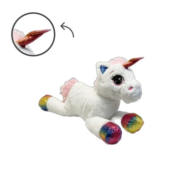 PELUCHE UNICORNO SDRAIATO 55CM - immagine 3