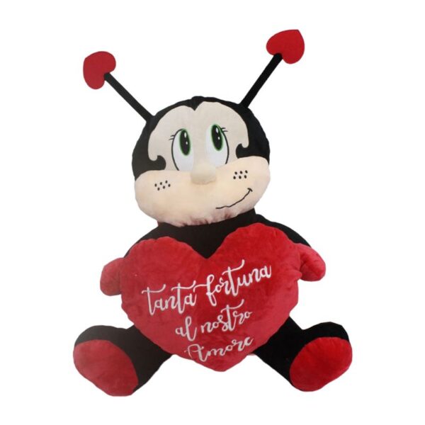 PELUCHE COCCINELLA CON CUORE 55CM