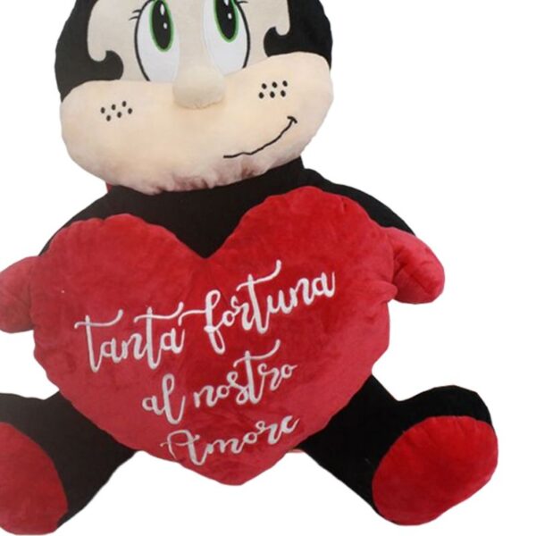 PELUCHE COCCINELLA CON CUORE 55CM - immagine 2