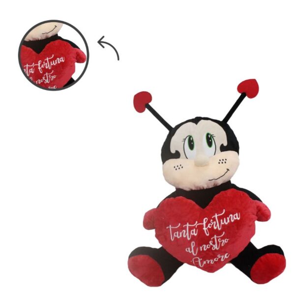 PELUCHE COCCINELLA CON CUORE 55CM - immagine 3