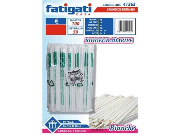 CANNUCCE BIBITA BIO 50PZ BIANCHE