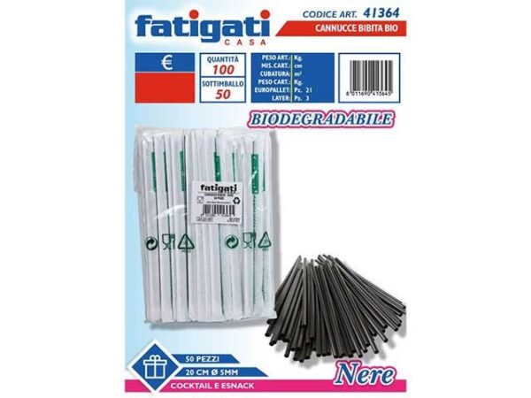 CANNUCCE BIBITA BIO 50PZ NERE