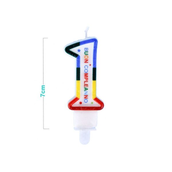 CANDELINA COLORATA N°1 9CM - immagine 2
