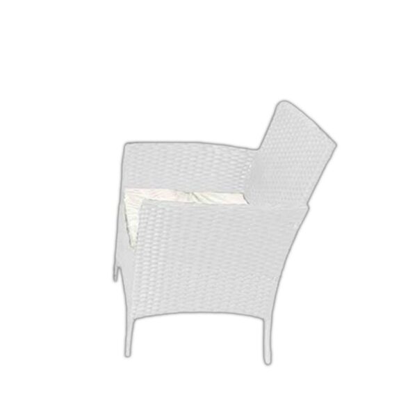 SALOTTO IBIZA RATTAN CON CUSCINO 5CM BIANCO - immagine 3