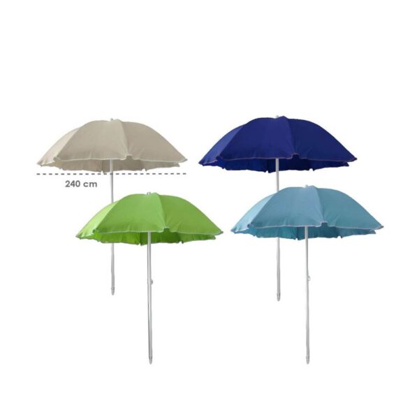 OMBRELLONE DA SPIAGGIA 240CM  CON TRIVELLA COLORI ASSORTITI - immagine 3