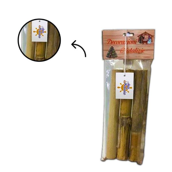 DECORAZIONE NATALIZIA 3PZ CANNA BAMBOO - immagine 2