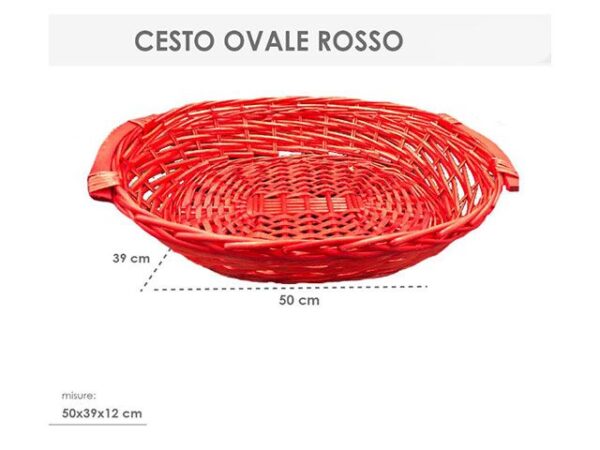 CESTO NATALIZIO OVALE 50X39X12CM ROSSO