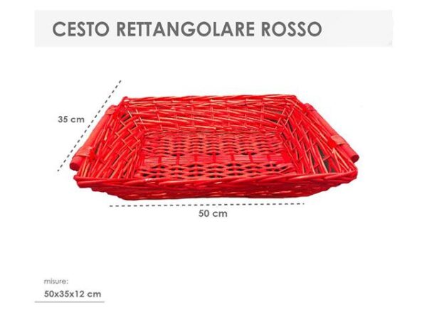 CESTO RETT. 50X35X12CM ROSSO