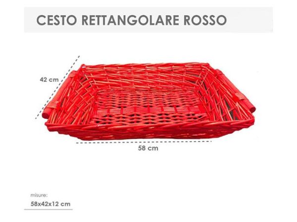 CESTO RETT. 58X42X12CM ROSSO