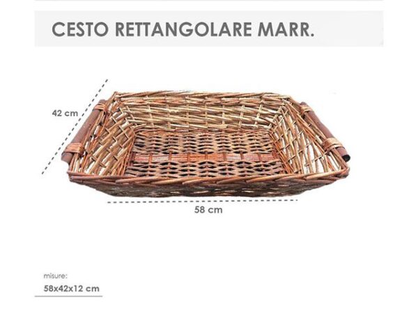 CESTO RETT. 58X42X12CM MARRONE