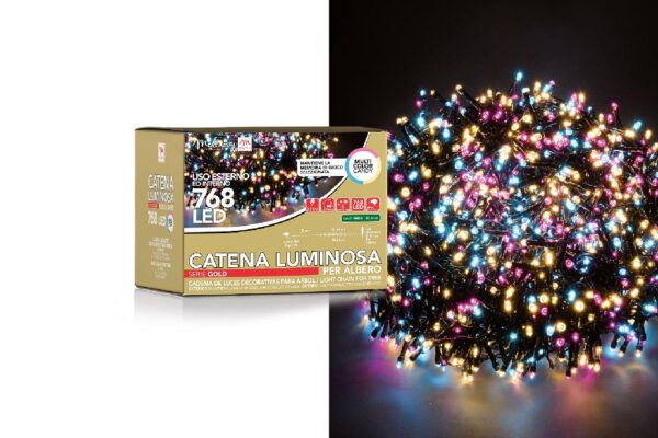 CATENA LUMINOSA 768 LED MULTICOLORE