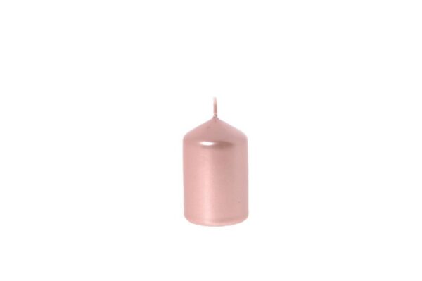 CANDELA PILLAR METAL 7,5X4,7CM ROSA GOLD