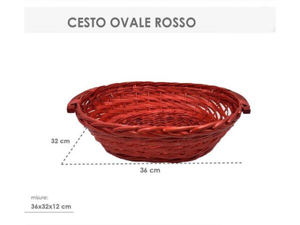 CESTO NATALIZIO OVALE 36X32X12CM ROSSO