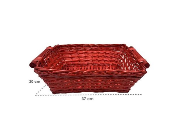 CESTO RETT. 37X30X12CM VIMINI ROSSO - immagine 2