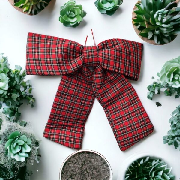 FIOCCO NATALE 60X63CM TARTAN IMBOTTITO - immagine 3