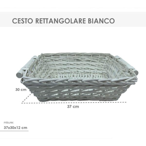 CESTO RETT. 37X30X12CM VIMINI BIANCO