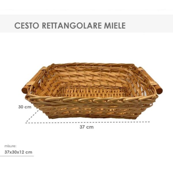 CESTO RETT. 37X30X12CM VIMINI MIELE