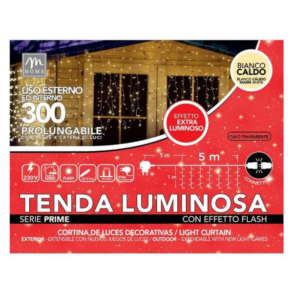 TENDA DI LUCI 300LED 15FILI PROLUNGABILE