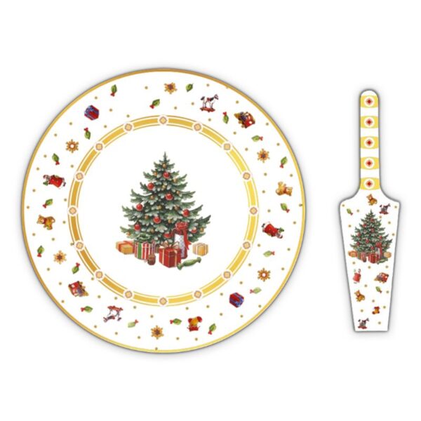 PIATTO PANE CON PALETTA 30CM ALBERO  CERAMICA