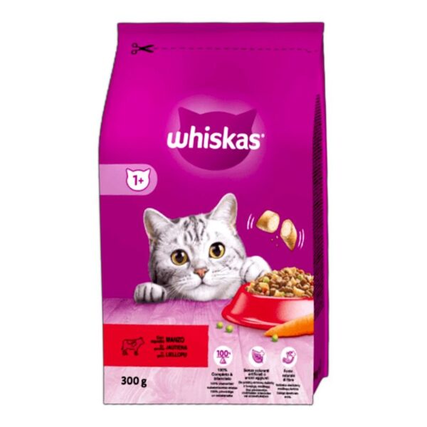 CROCCHETTE GATTO WHISKAS 300G ADULT 1+ CON MANZO