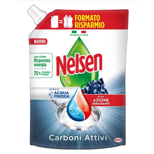 DETERSIVO PIATTI NELSEN 1650ML BUSTA RICARICA CARBONI ATTIVI