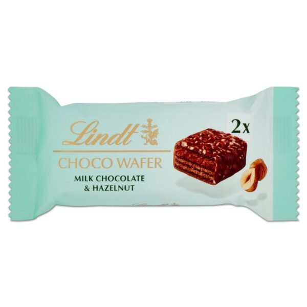 WAFER LINDT 2PZ 30G MILK CHOCOLATE E HAZELNUT