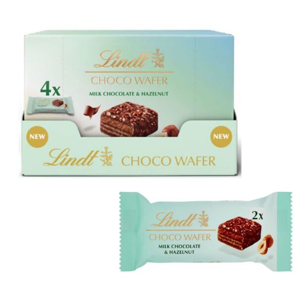 WAFER LINDT 4PZ MULTIPACK 120G  MILK CHOCOLATE E HAZELNUT - immagine 3