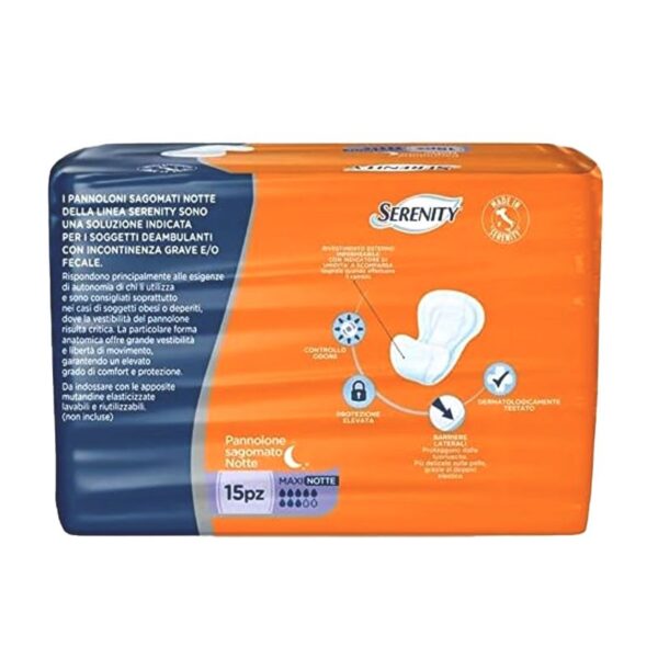 PANNOLONI SAGOMATI SERENITY 15PZ  MAXI NOTTE - immagine 2