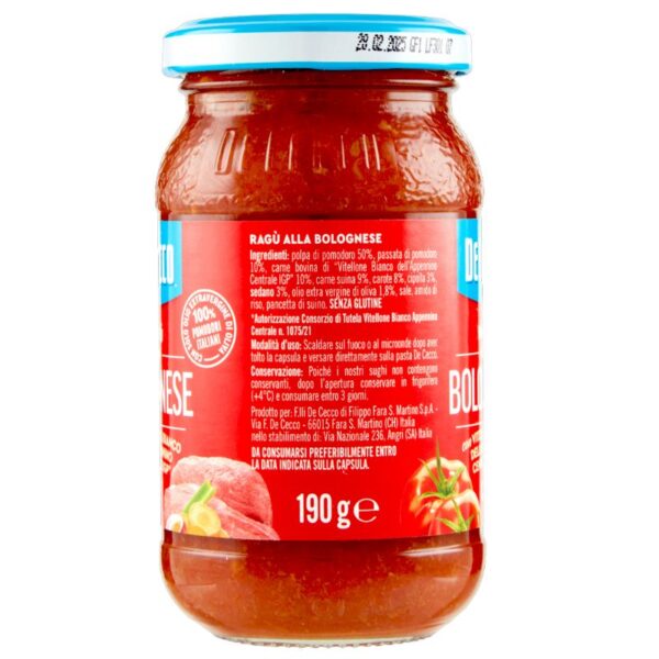 SUGO DE CECCO 190G BOLOGNESE - immagine 2