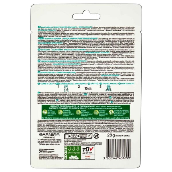 MASCHERA VISO GARNIER SKIN ACTIVE 28G HYDRA BOMB ALOE - immagine 3