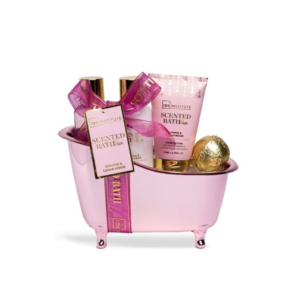 CONFEZIONE REGALO IDC INSTITUTE 4PZ  SCENTED BATH ROSE BATHTUB - immagine 2