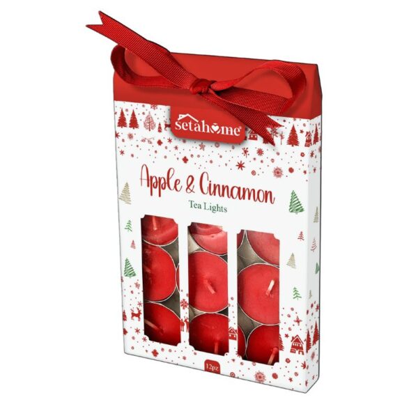 CONFEZIONE REGALO TEALIGHT 12PZ  APPLE E CINNAMON - immagine 2