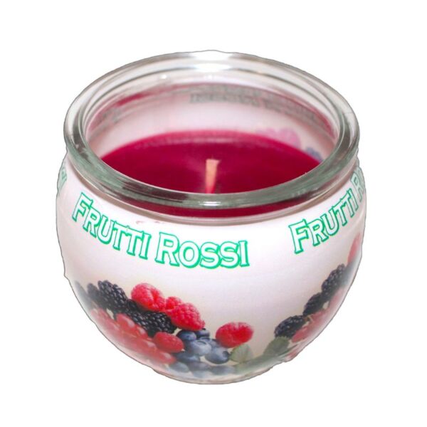 CANDELA IN VASO VETRO PROFUMO   FRUTTI ROSSI - immagine 3