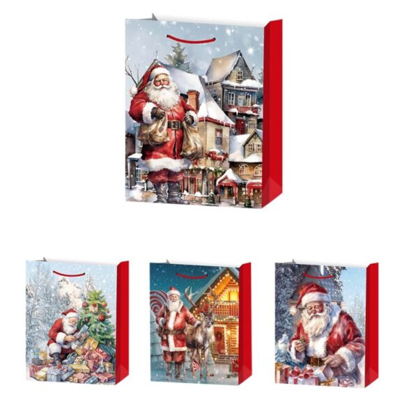 BUSTA CARTA PER REGALO 36X12X43CM  SEGNI NATALIZI ASSORTITI - immagine 2